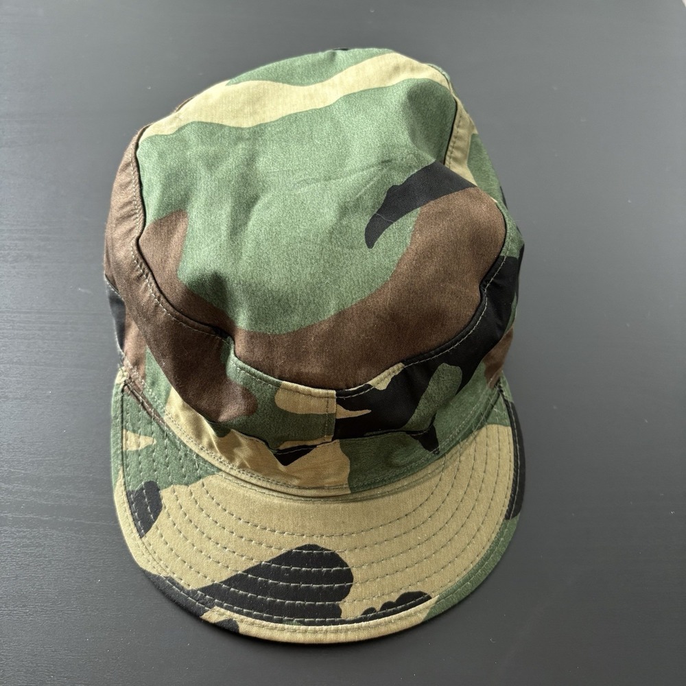 US Army Camouflage Woodland Camo print cap hat 7‎ 1/4" Equa Industries USA